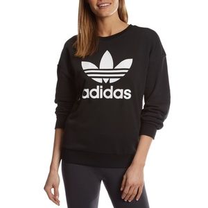 Black Adidas Logo Crewneck